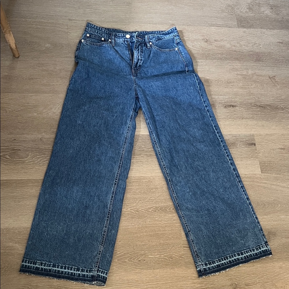 On 34th Wide-Leg Blue Jeans